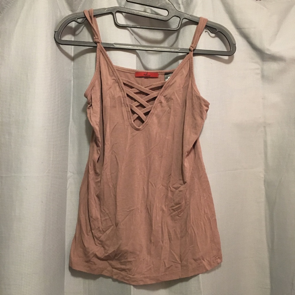 Brown BKE crisscross tank top